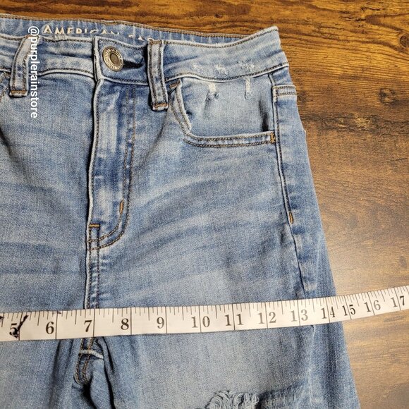 American Eagle Jeans 4 R Jegging Crop Super Hi Rise Next Level Stretch Denim - Picture 9 of 13
